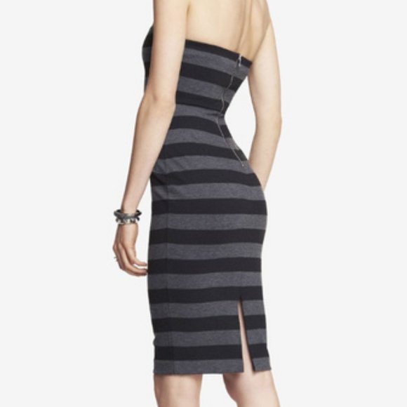 Express Women's Striped Stretch Knit Tube Dress - Picture 2 of 6